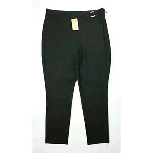 NEW! MICHAEL Michael Kors Women's XL Logo Slim Ankle Pants In Black NWT $110